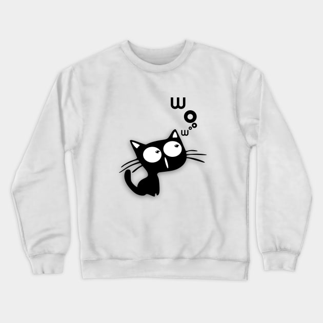 wow cat Crewneck Sweatshirt by TrendsCollection